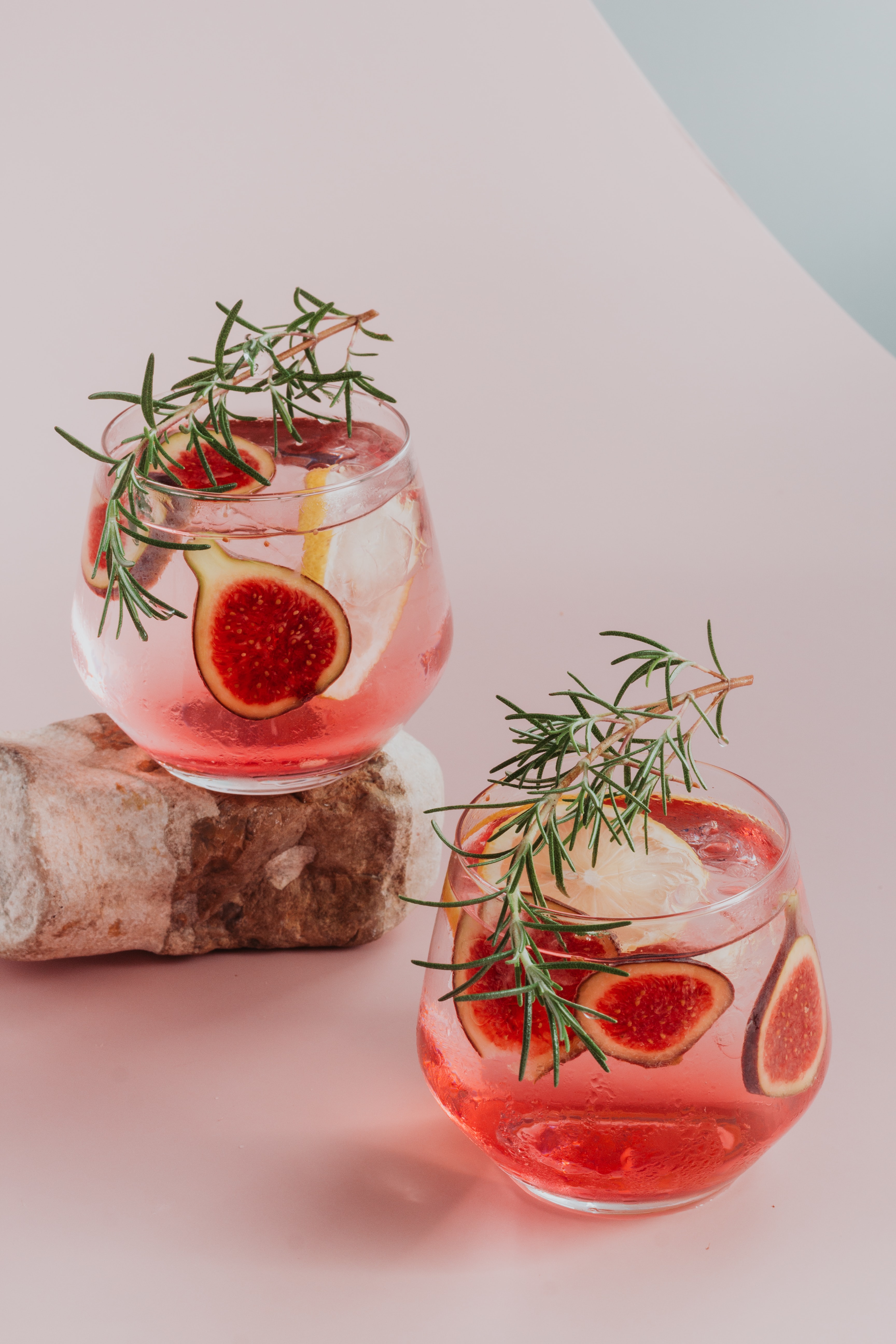 Fig rosemary lemon rum cocktail 