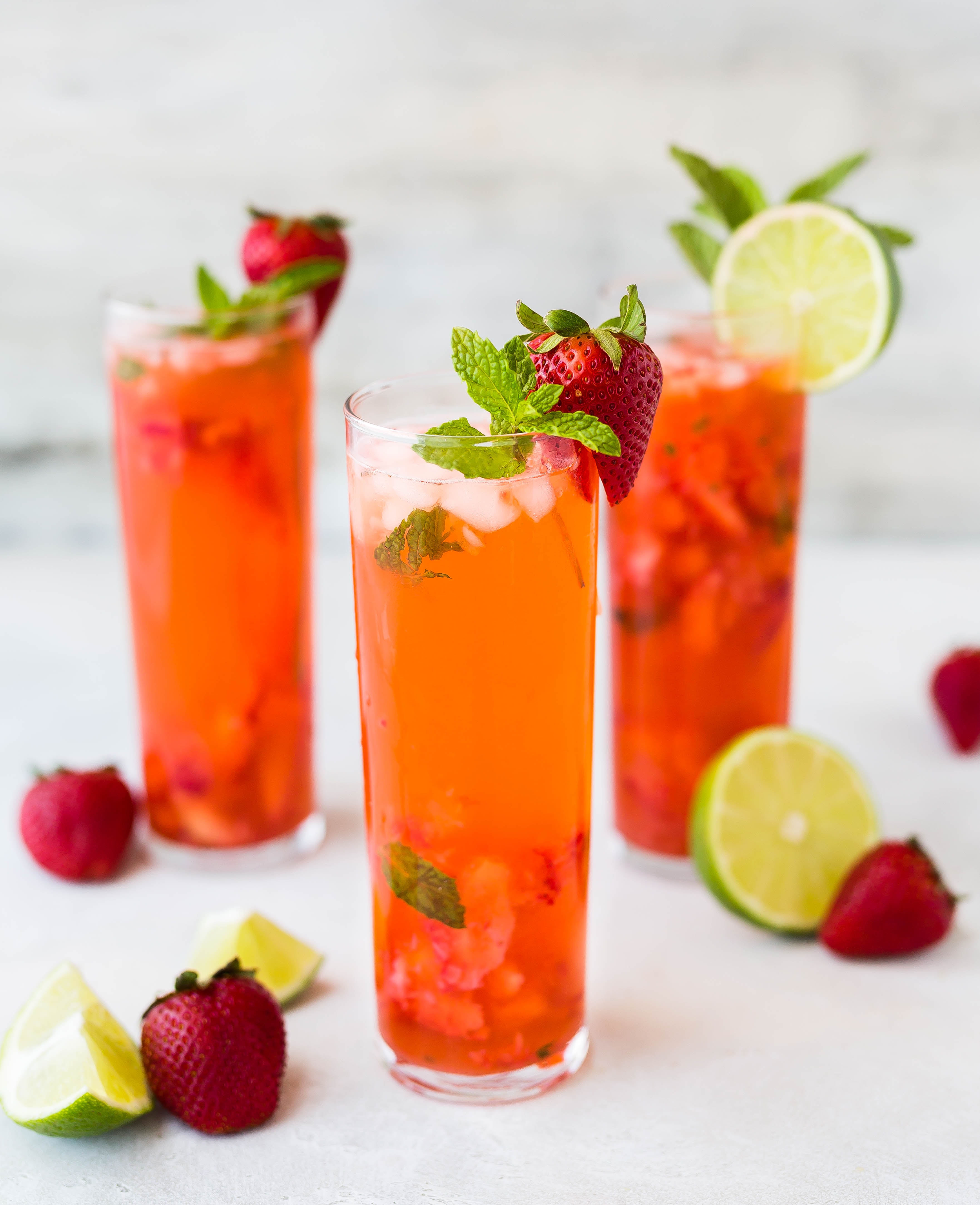 Strawberry lime mint cocktail